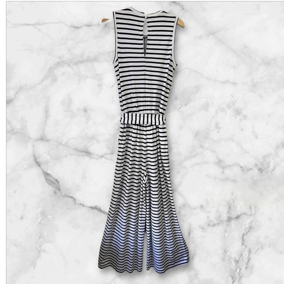 Banana Republic Striped Sleeveless Cropped Wide Leg Jumpsuit Size 0 - Picture 7 of 7